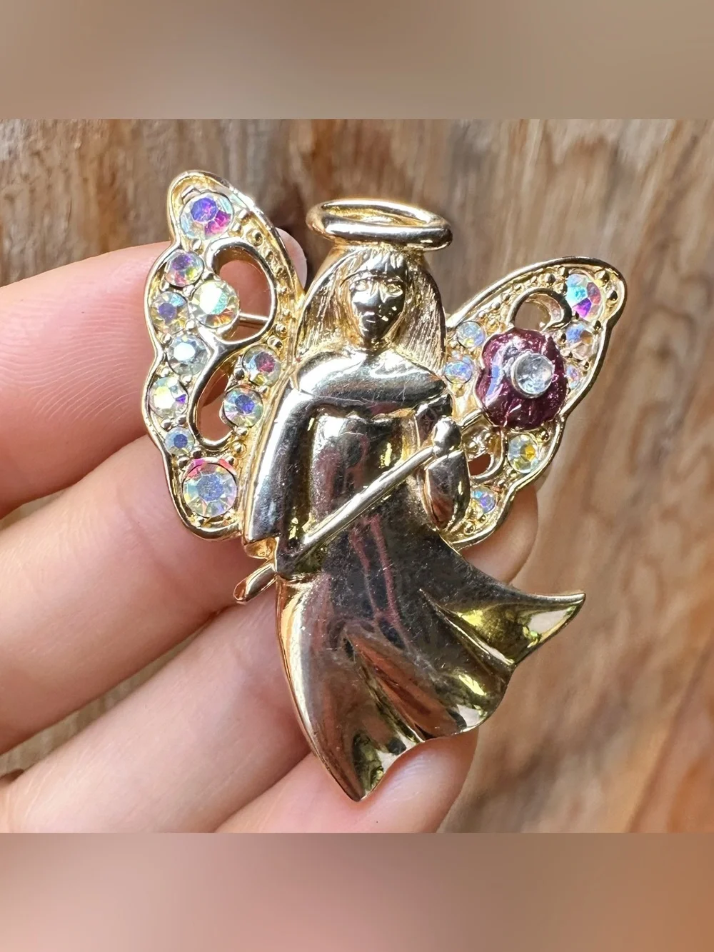 Vintage Gold-tone Angle Brooch